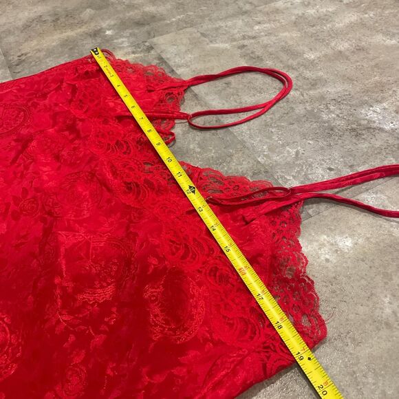 victoria’s secret vintage gold label red lace cropped fairy cami size large - Picture 5 of 6